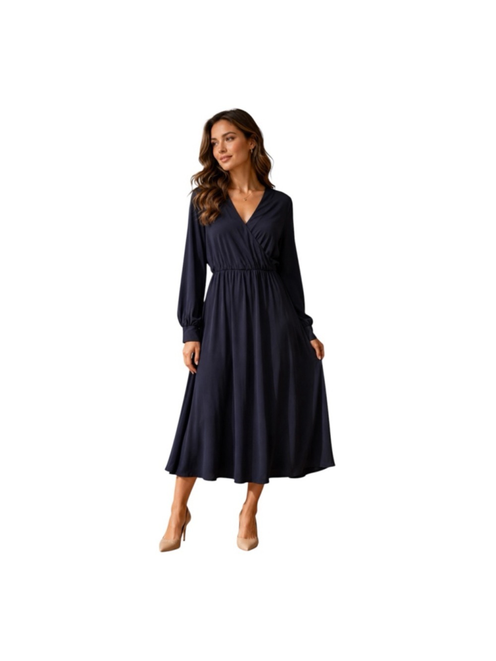 Adrianna Papell Blue Moon Wrap Midi Dress NWT Size L